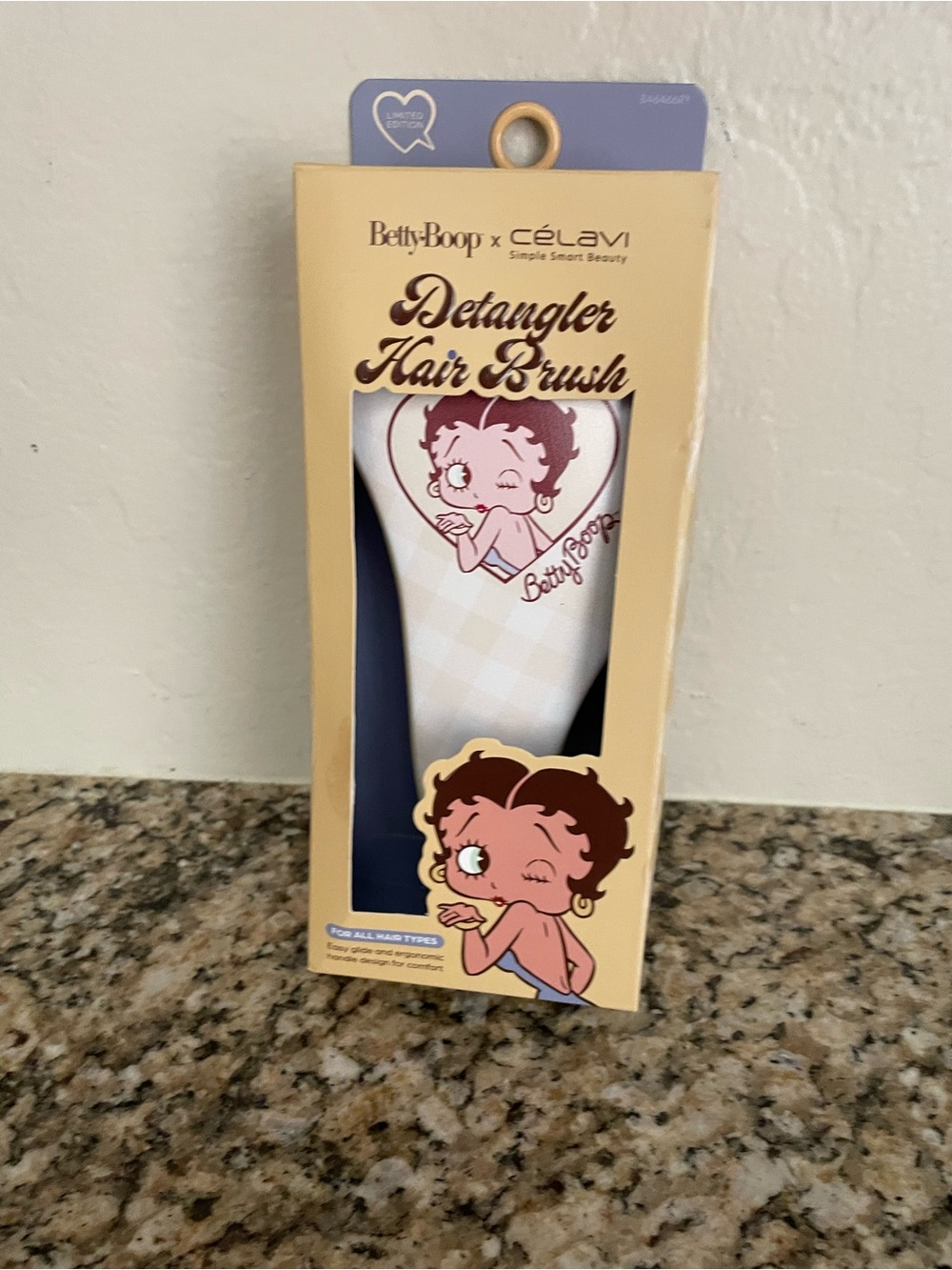 Detangler Hair Brush  - Betty Boop - Cream